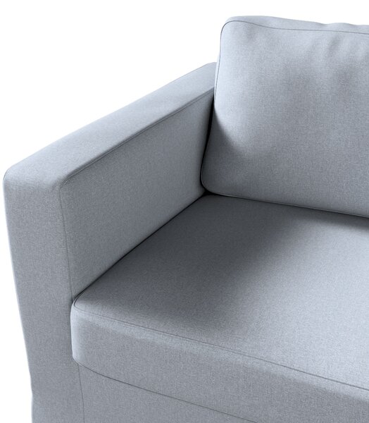 Potah na pohovku IKEA Karlstad 3-místná, nerozkládací, dlouhý barva modrá látka pletený vzor