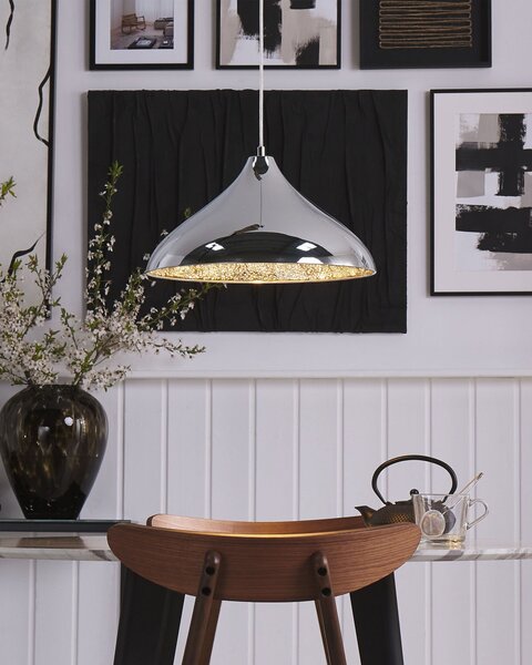 Závěsná lampa ISKAR Kov Stříbrná