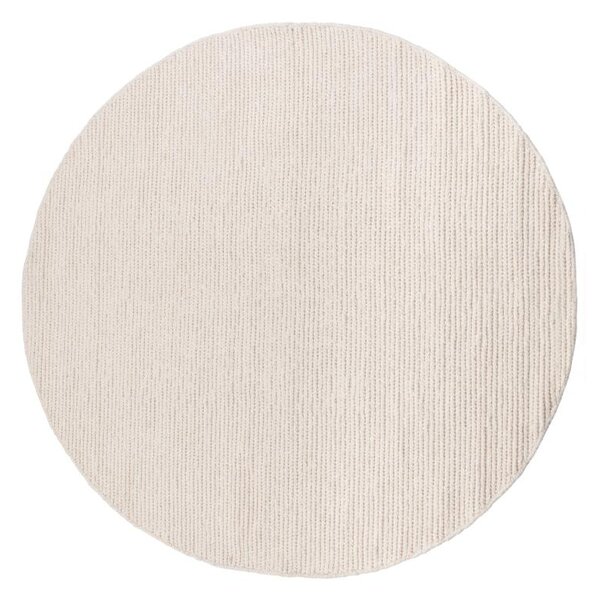 Přírodní kulatý koberec FIR WOOL 160 cm 2600 g/m2 krémová