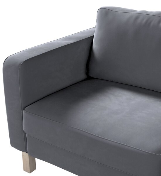 Potah na pohovku IKEA Karlstad 2-místná, nerozkládací, krátký barva šedá látka lesklé, sametová