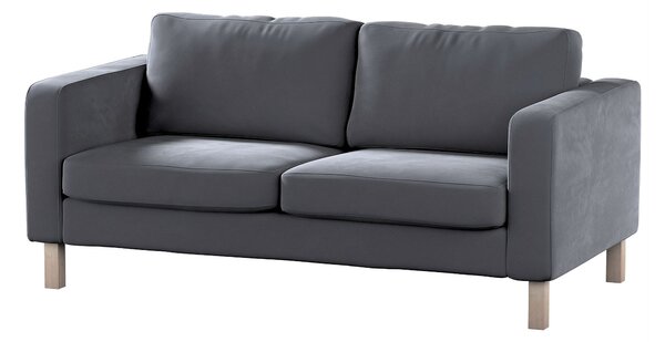 Potah na pohovku IKEA Karlstad 2-místná, nerozkládací, krátký barva šedá látka lesklé, sametová