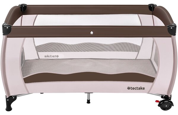 Tectake Dětská cestovní postýlka 126x65x80cm s přepravní taškou - coffee