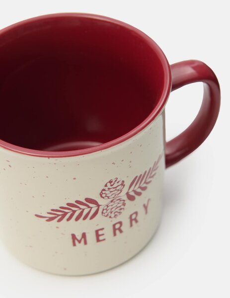 Sinsay - Vánoční hrnek s nápisem „Merry“ - červená