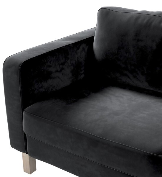 Potah na pohovku IKEA Karlstad 2-místná, nerozkládací, krátký barva černá látka lesklé, sametová