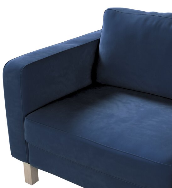 Potah na pohovku IKEA Karlstad 2-místná, nerozkládací, krátký barva tmavě modrá látka lesklé, sametová