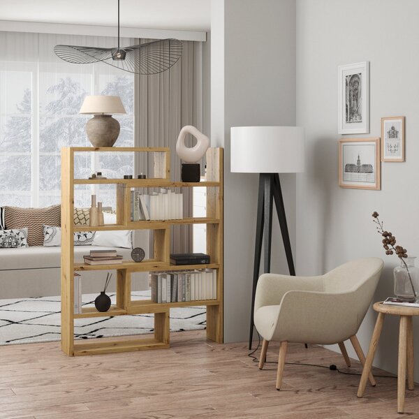 Designový regál na knihy DABA - dub artisan