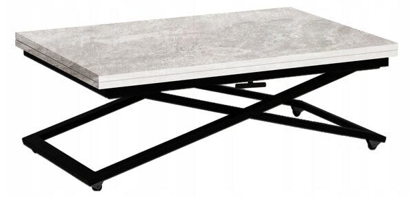 Konferenční stolek Rozkládací zvedací stolek LOFT 120x91x75cm betonový Větší konferenční stolek