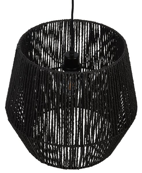 Závěsná lampa GWERU Papírové lano Černá
