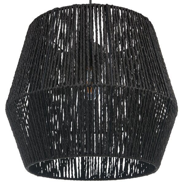 Závěsná lampa GWERU Papírové lano Černá
