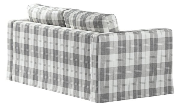 Potah na pohovku IKEA Karlstad 2-místná , nerozkládací, dlouhý barva šedá látka pletený vzor, vzorované