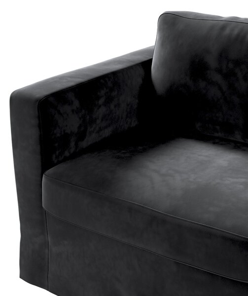 Potah na pohovku IKEA Karlstad 2-místná , nerozkládací, dlouhý barva černá látka lesklé, sametová