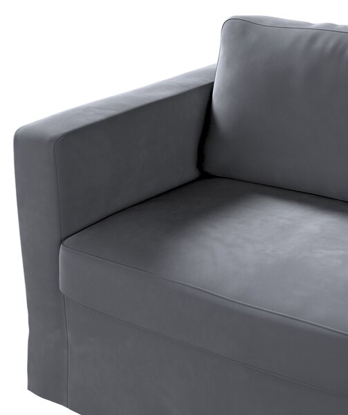 Potah na pohovku IKEA Karlstad 2-místná , nerozkládací, dlouhý barva šedá látka lesklé, sametová
