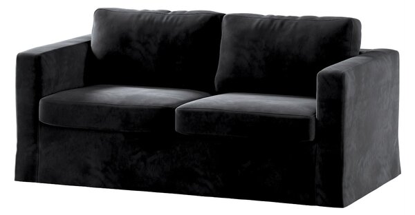 Potah na pohovku IKEA Karlstad 2-místná , nerozkládací, dlouhý barva černá látka lesklé, sametová