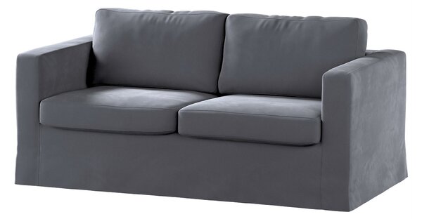 Potah na pohovku IKEA Karlstad 2-místná , nerozkládací, dlouhý barva šedá látka lesklé, sametová