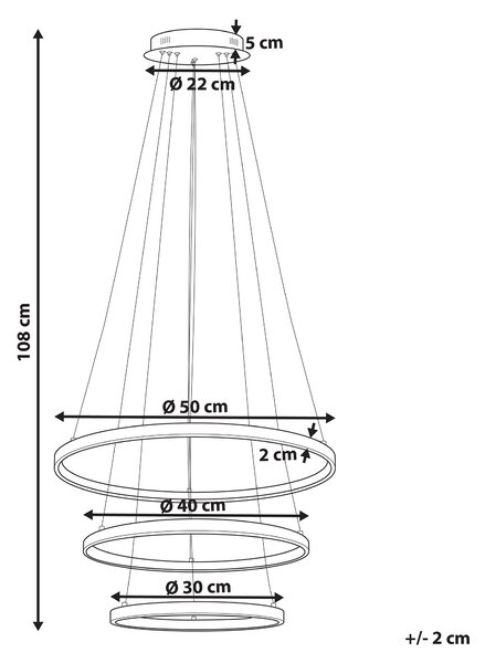 LED závěsná lampa ATREK Kov Černá