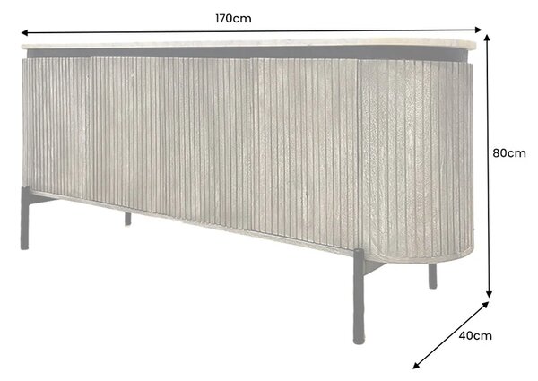Komoda ADLON 170 CM mramor / masiv mango Nábytek | Úložné prostory | Komody | Všechny komody