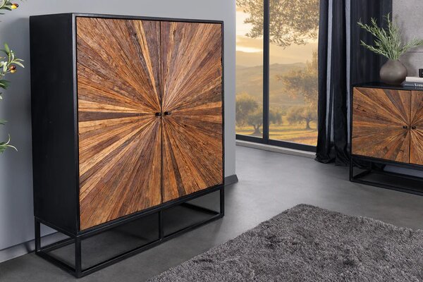 Vysoká komoda BARRACUDA 120 CM přírodní masiv mango / teak Nábytek | Úložné prostory | Komody | Vysoké