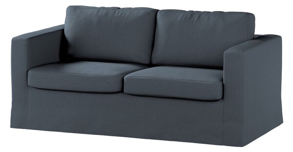 Potah na pohovku IKEA Karlstad 2-místná , nerozkládací, dlouhý barva modrá látka pletený vzor