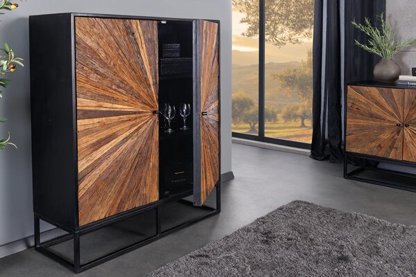 Vysoká komoda BARRACUDA 120 CM přírodní masiv mango / teak Nábytek | Úložné prostory | Komody | Vysoké