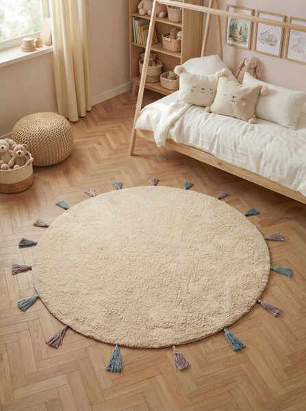 Koberec Hanse Home Snuggle Sunna krémový / vícebarevný kruh