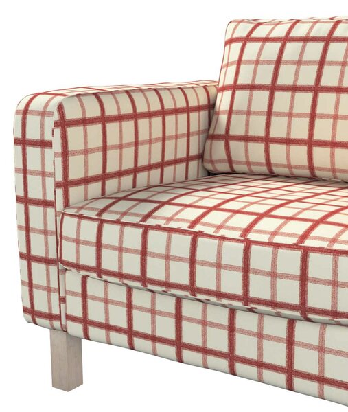 Potah na křeslo IKEA Karlstad, krátký barva červená látka vzorované