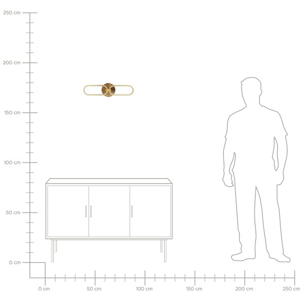 LED nástěnná lampa KRANG Kov Zlatá