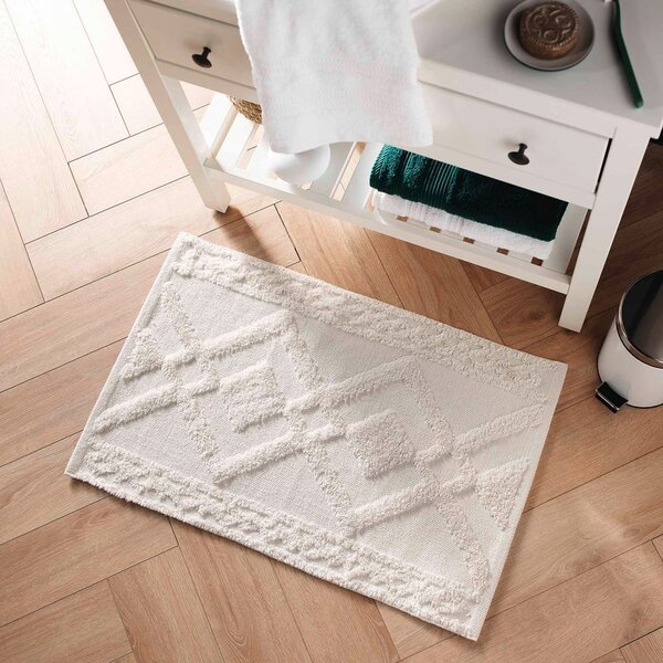 Bílá koupelnová předložka 50x80 cm Gladis – douceur d'intérieur