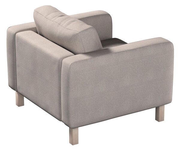 Potah na křeslo IKEA Karlstad, krátký barva béžová látka pletený vzor