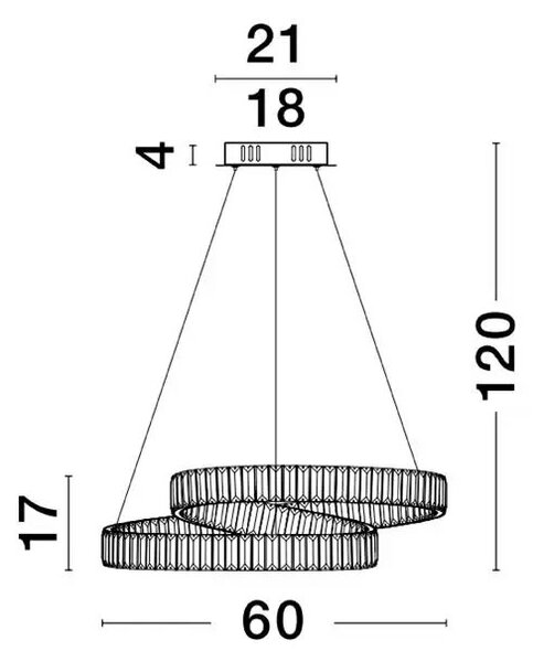 Křišťálový lustr Conceto A 60 zlaté – LED