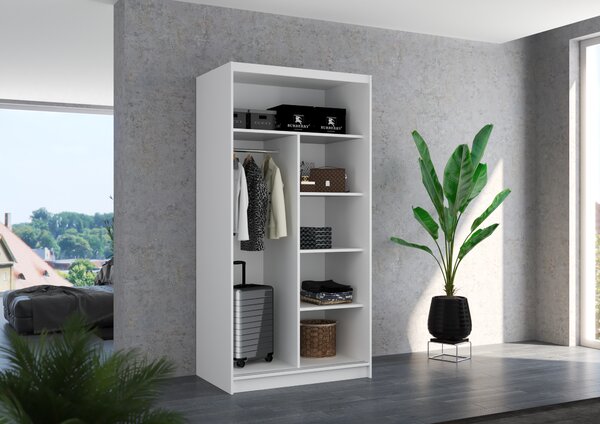 ADRK Šatní skříň posuvná RIVA W-B 100, černá/bílá