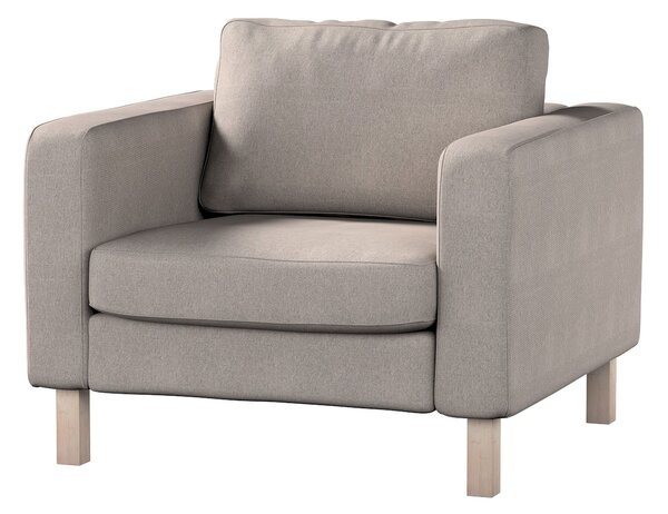 Potah na křeslo IKEA Karlstad, krátký barva béžová látka pletený vzor