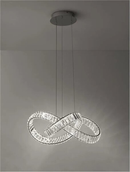 Křišťálový lustr Conceto B 60 Chrome – Šedá