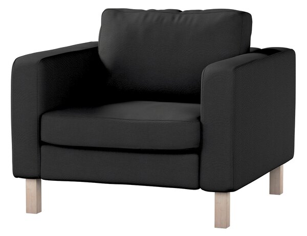 Potah na křeslo IKEA Karlstad, krátký barva černá látka pletený vzor