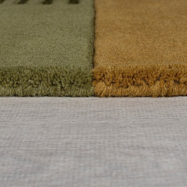 Zelený ručně tkaný vlněný koberec 120x180 cm Lozenge – Flair Rugs