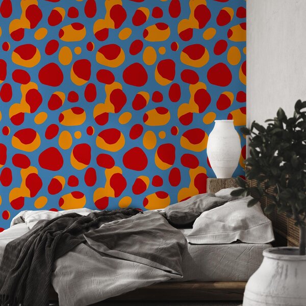 Fototapeta - Retro pestrobarevné skvrny (245x170 cm)