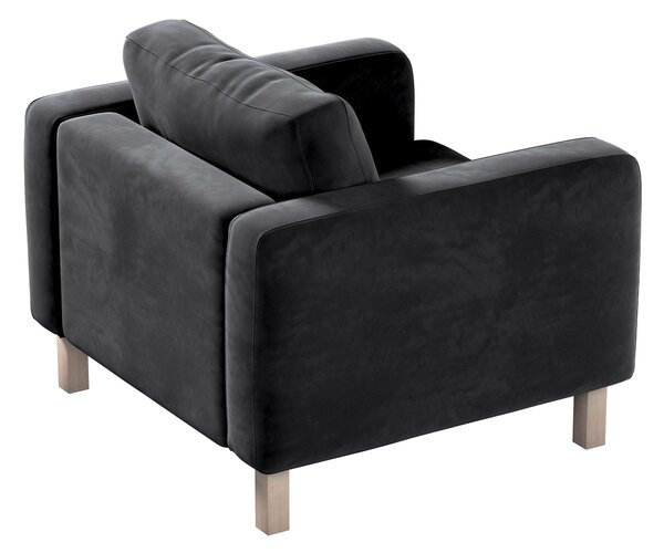 Potah na křeslo IKEA Karlstad, krátký barva černá látka lesklé, sametová