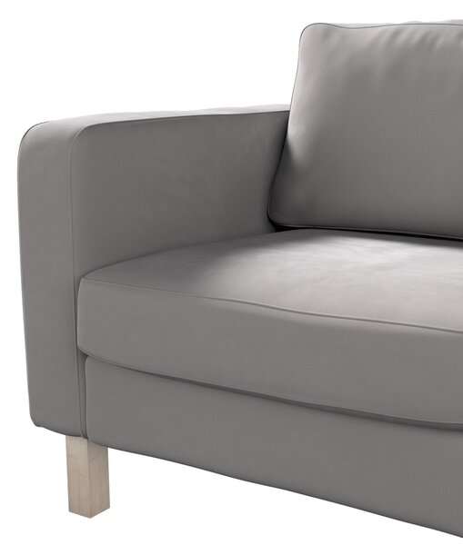 Potah na křeslo IKEA Karlstad, krátký barva šedá látka lesklé, sametová