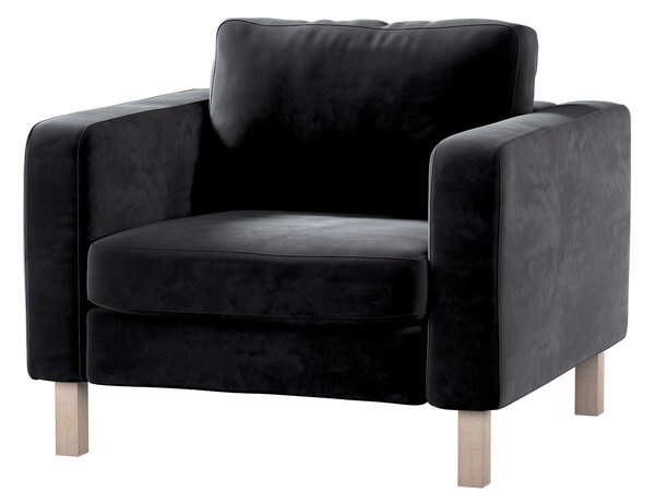 Potah na křeslo IKEA Karlstad, krátký barva černá látka lesklé, sametová