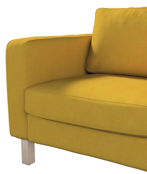 Potah na křeslo IKEA Karlstad, krátký barva žlutá látka pletený vzor