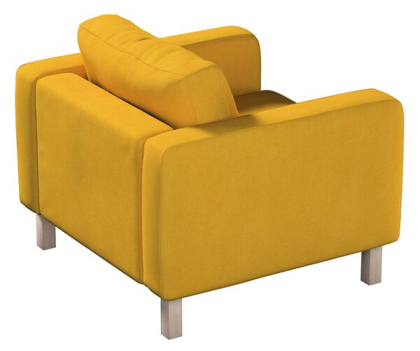 Potah na křeslo IKEA Karlstad, krátký barva žlutá látka pletený vzor