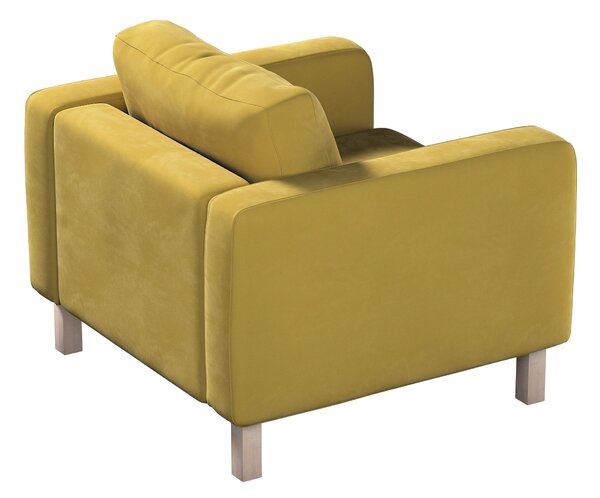 Potah na křeslo IKEA Karlstad, krátký barva zelená látka lesklé, sametová
