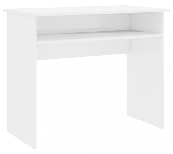 Psací stůl s policí 90x50 cm Dekorhome Bílá lesk