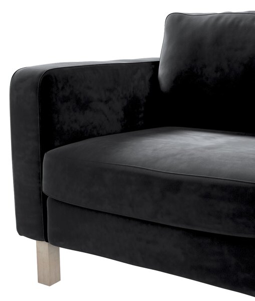 Potah na křeslo IKEA Karlstad, krátký barva černá látka lesklé, sametová