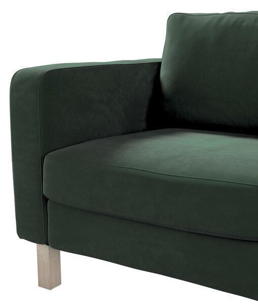 Potah na křeslo IKEA Karlstad, krátký barva zelená látka lesklé, sametová