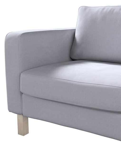 Potah na křeslo IKEA Karlstad, krátký barva šedá látka lesklé, sametová