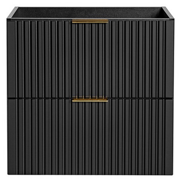 Sestava 2 koupelnových skříněk ADEL BLACK 140cm s deskou a regálem Dub Wotan