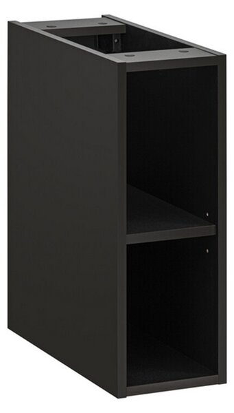 Sestava 2 koupelnových skříněk ADEL BLACK 140cm s deskou a černým regálem
