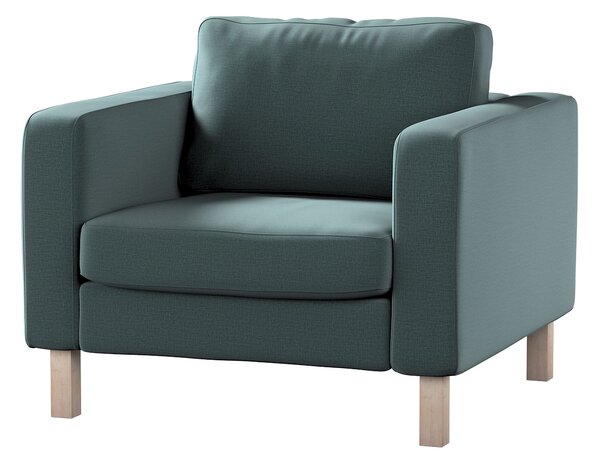 Potah na křeslo IKEA Karlstad, krátký barva zelená látka sametová
