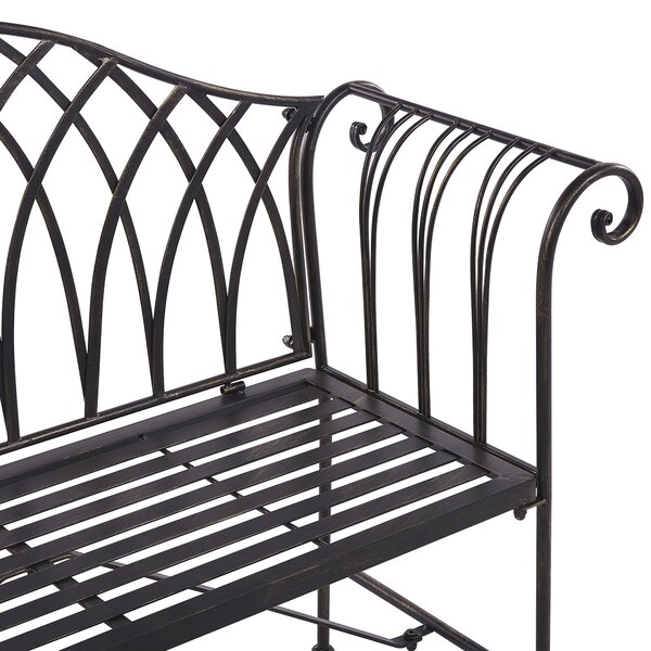 Zahradní lavice MILAZZO 130 cm Kov Černá