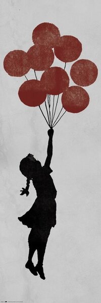 Plakát, Obraz - Banksy - Girl Floating, (53 x 158 cm)